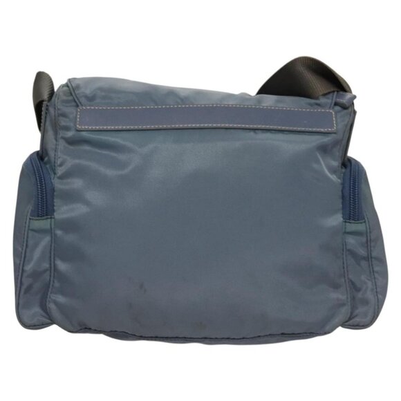 PRADA Shoulder Bag Nylon Blue Silver Auth - Picture 3 of 16